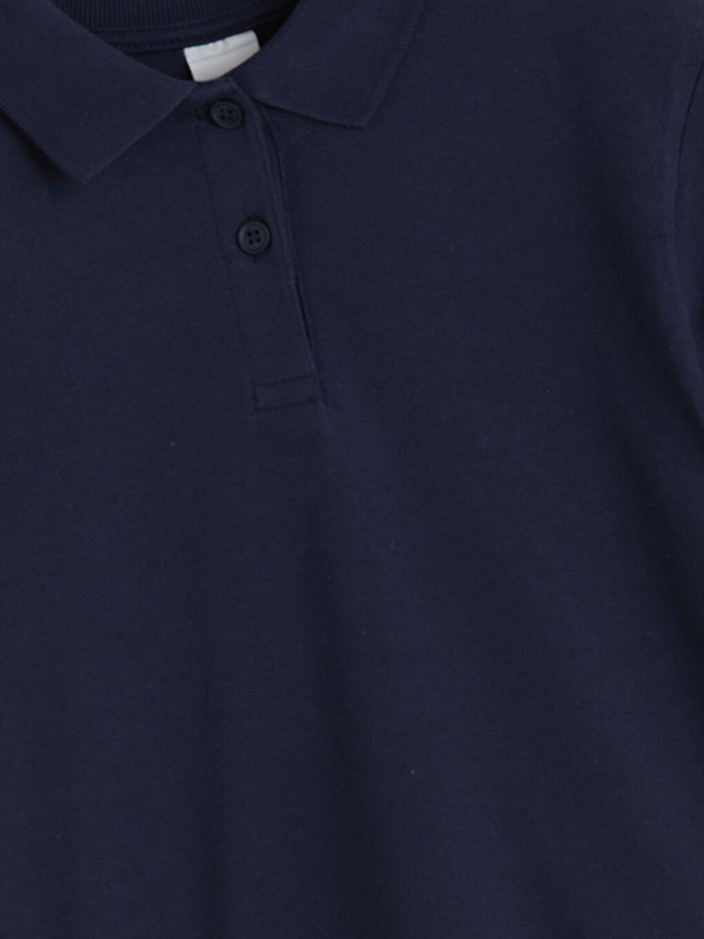 Lacivert Polo Yaka Kız Çocuk Tişört-1