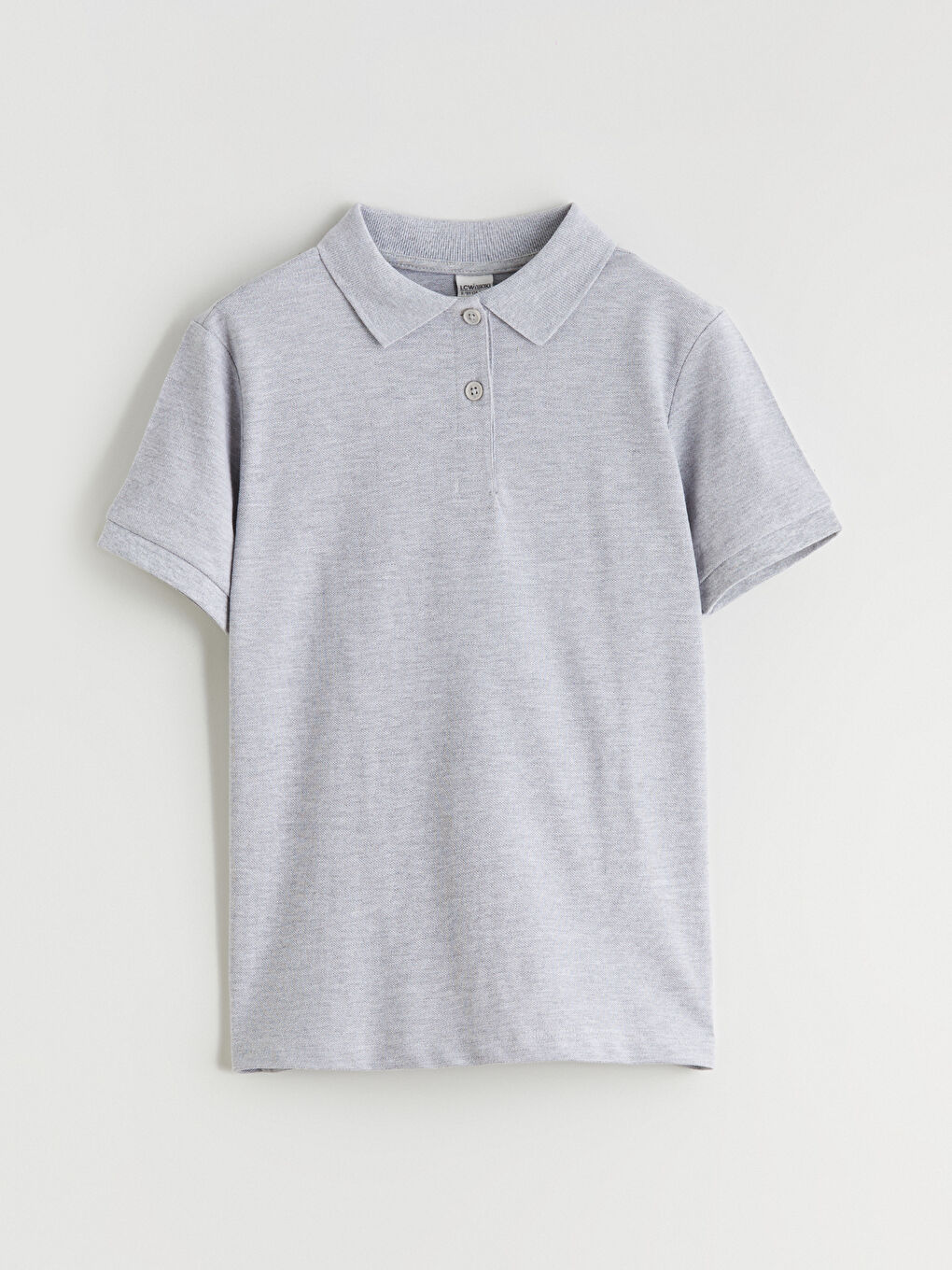 Gri Polo Yaka Kız Çocuk Tişört