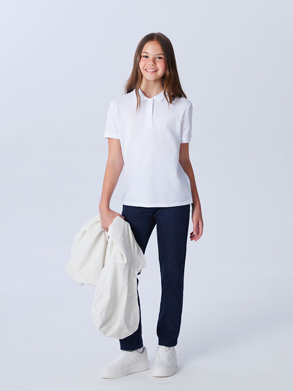 LCW Kids Polo Neck Girls' T-Shirt -W51131Z4-Q6K