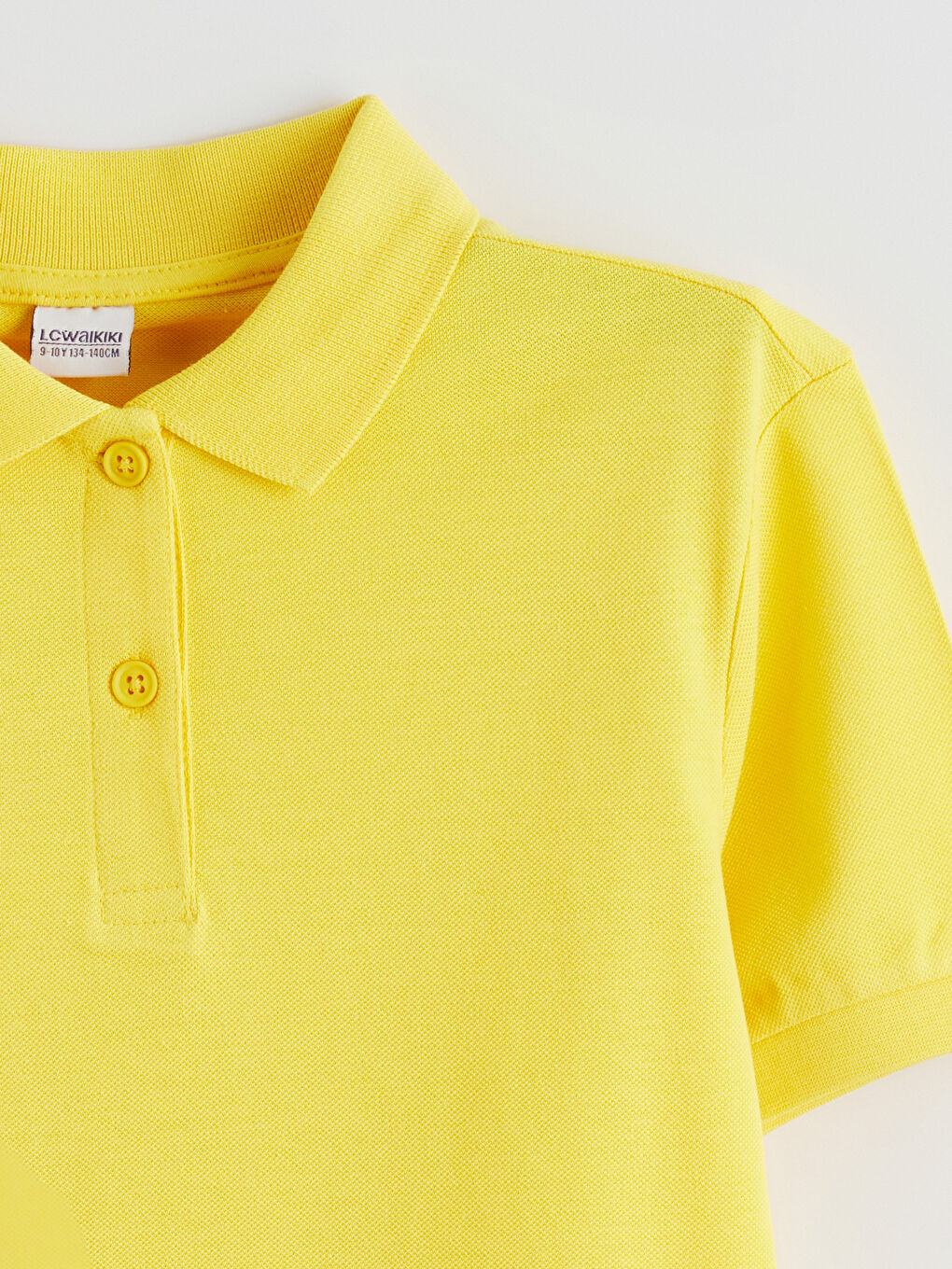 Sarı Polo Yaka Kız Çocuk Tişört-1
