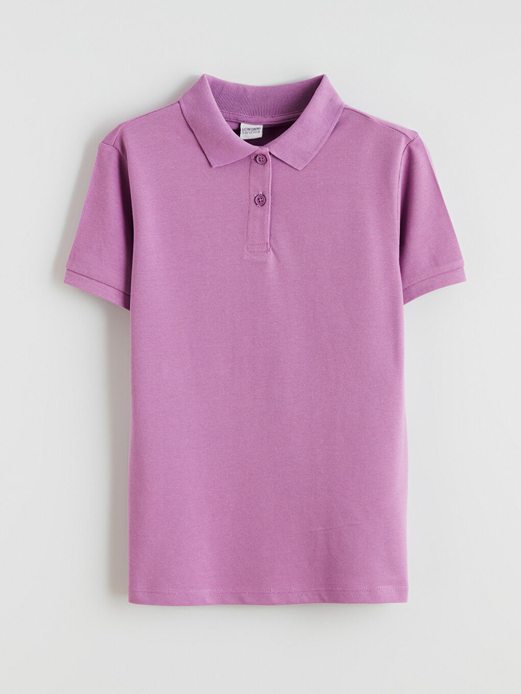 Mor Polo Yaka Kız Çocuk Tişört