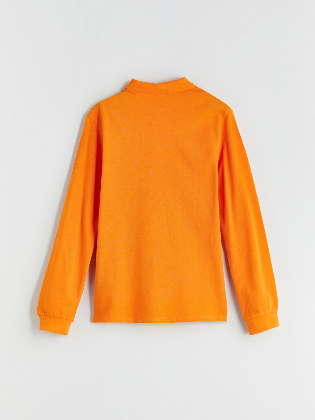 Turuncu Polo Yaka Uzun Kollu Kız Çocuk Tişört-1