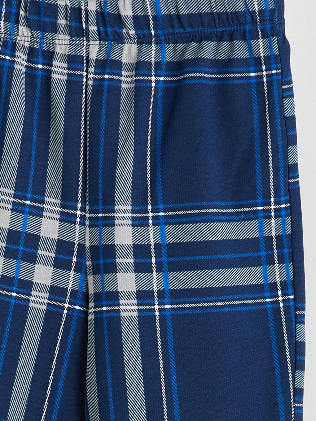 Lacivert Beli Lastikli Ekose Erkek Çocuk Pijama Alt-2