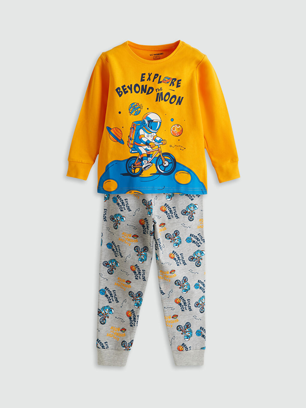LCW Kids Crew Neck Boys' Pyjama Set -W51163Z4-GAA