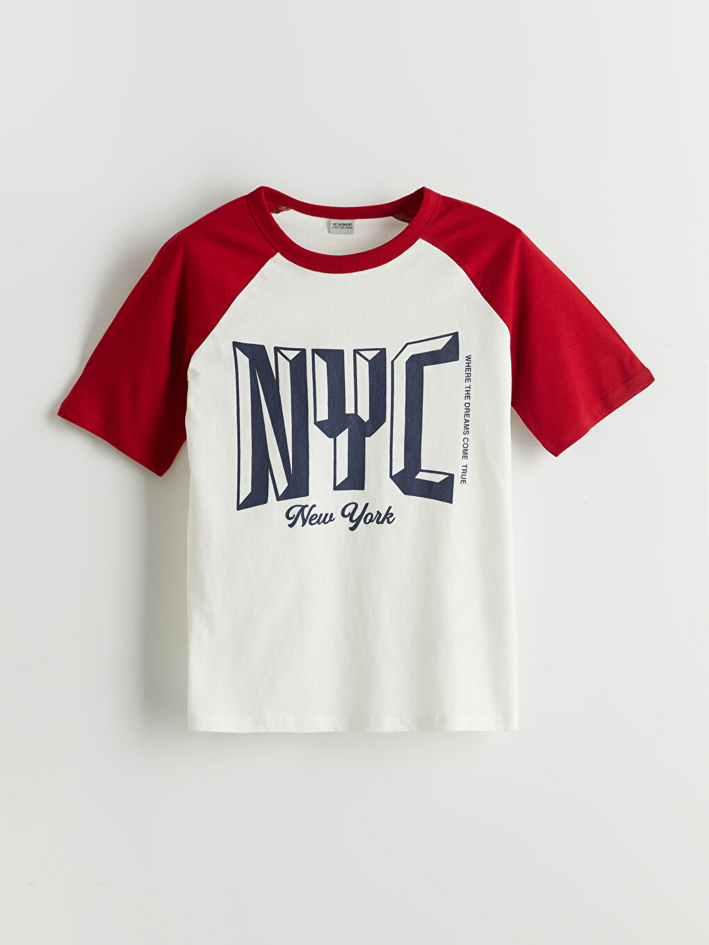 LCW Kids Тениска за момчета с кръгло деколте и щампа Ню Йорк -W51166Z4-LXH