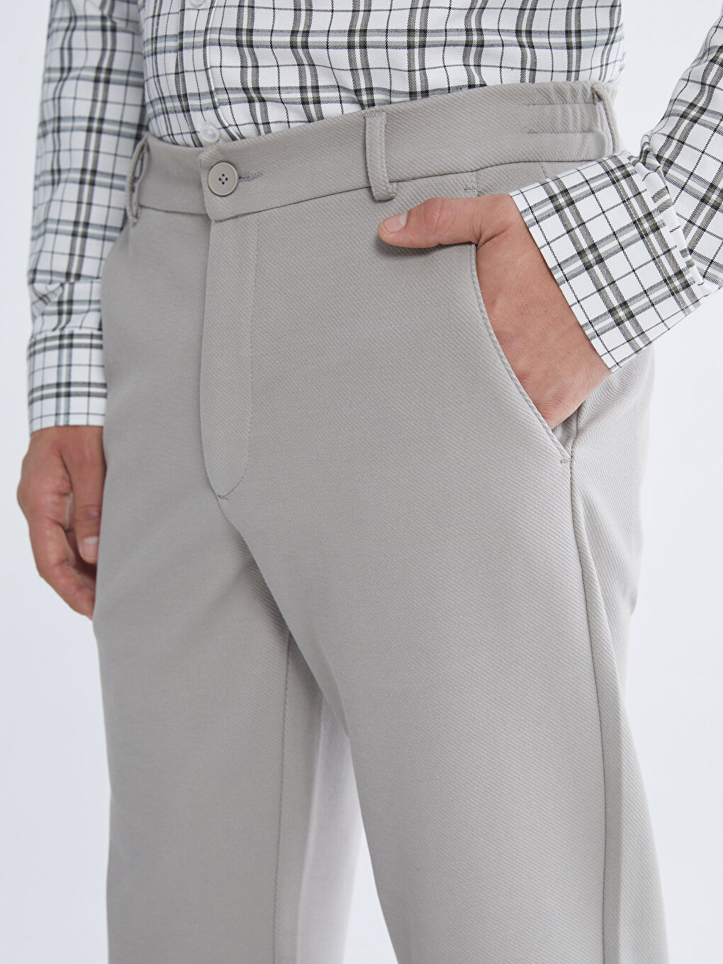 Bej Standart Kalıp Erkek Pantolon-2