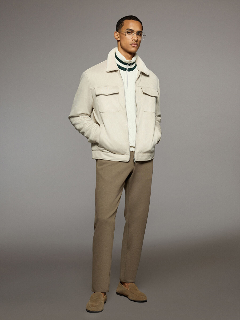 Kahverengi Standart Kalıp Erkek Pantolon