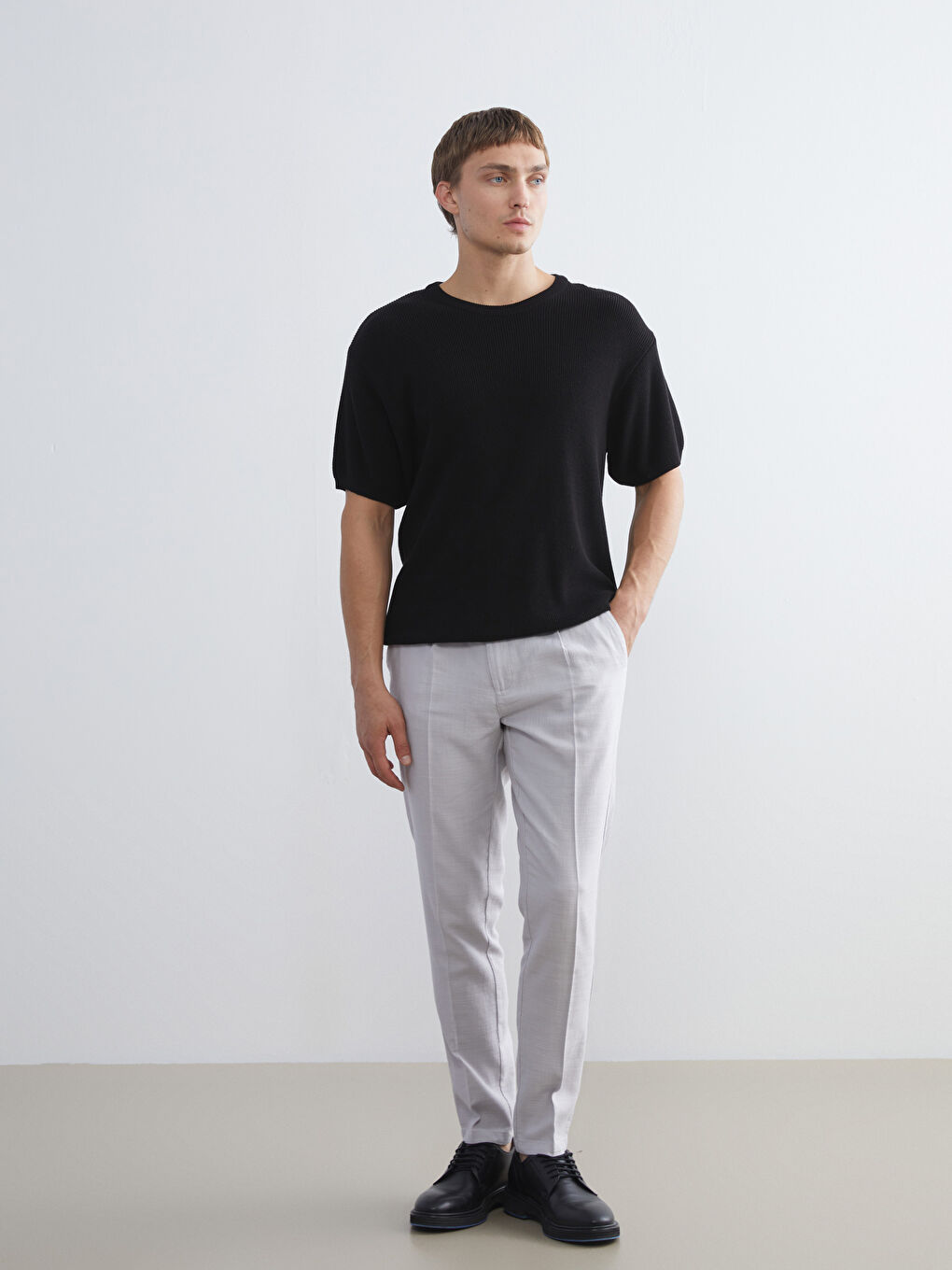 SOUTHBLUE Regular Fit Linen-Look Men's Trousers -W51173Z8-CUZ