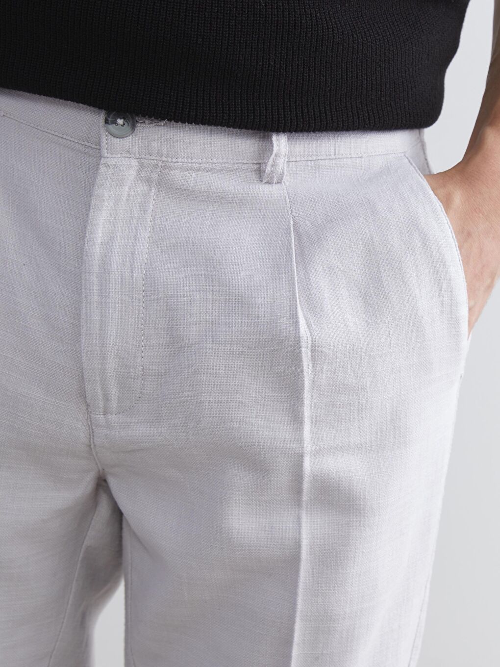 SOUTHBLUE Regular Fit Linen-Look Men's Trousers -W51173Z8-CUZ