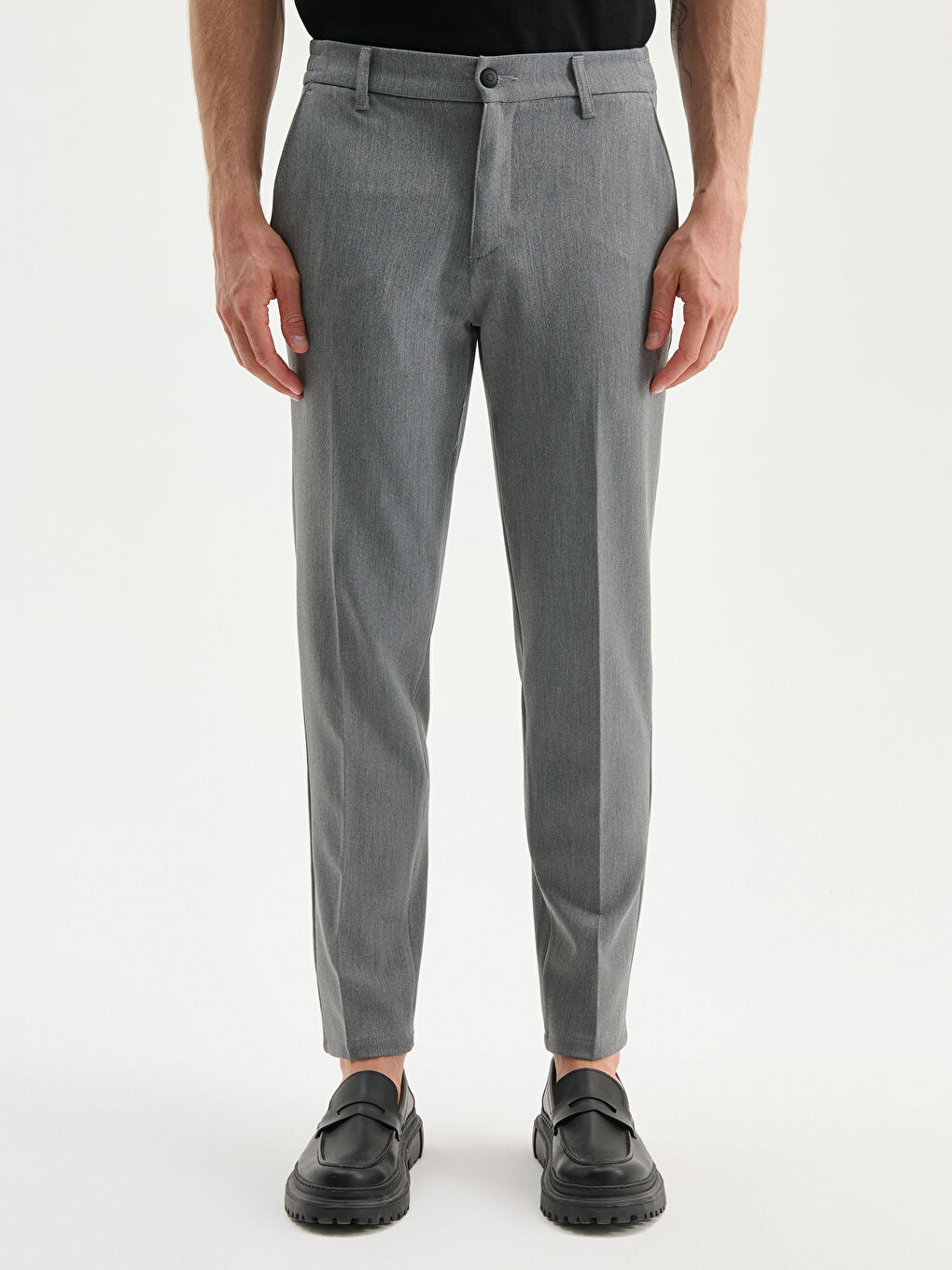 Мужчины Серый Брюки-1