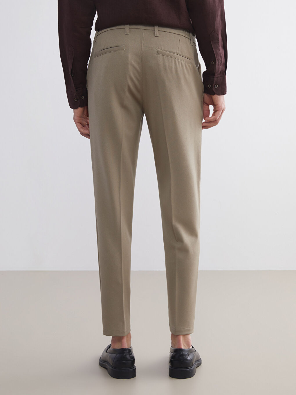 Yeşil Yandan Cepli Beli Lastikli Erkek Pantolon-3