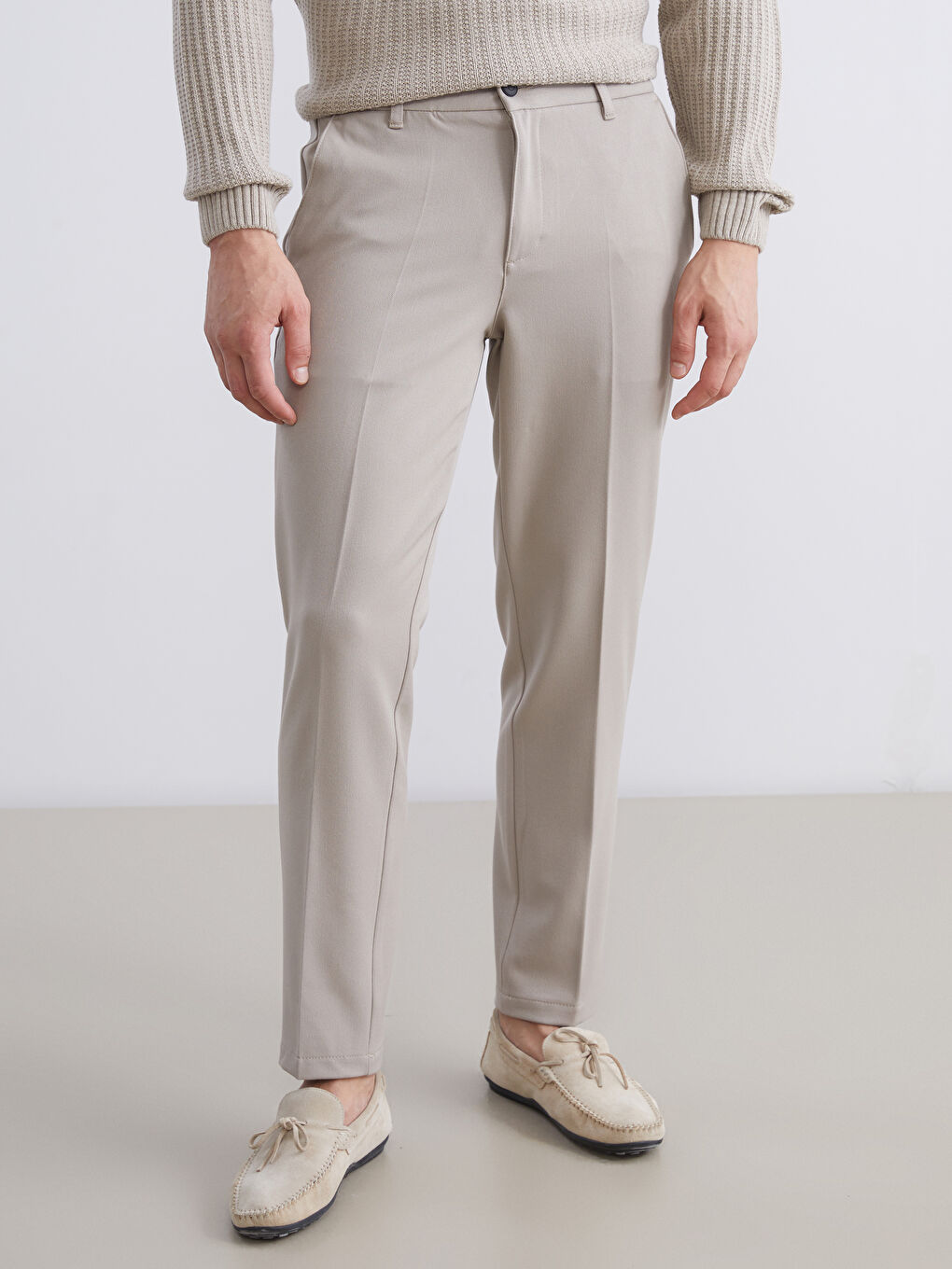 Kahverengi Yandan Cepli Beli Lastikli Erkek Pantolon-1