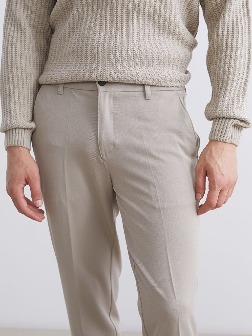 Kahverengi Yandan Cepli Beli Lastikli Erkek Pantolon-2