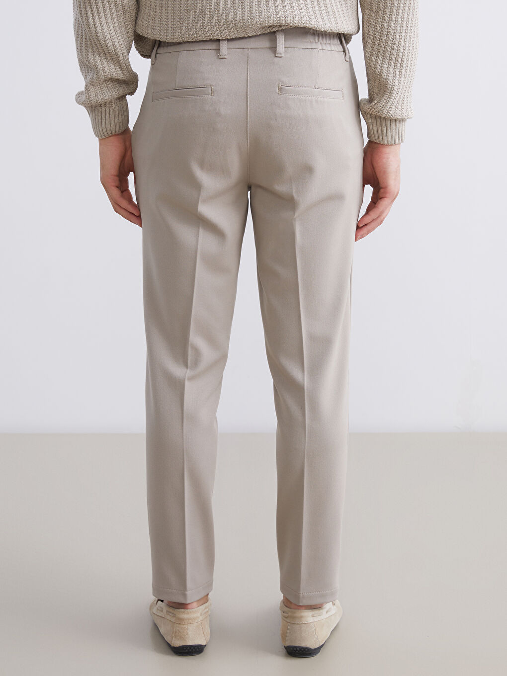 Kahverengi Yandan Cepli Beli Lastikli Erkek Pantolon-3