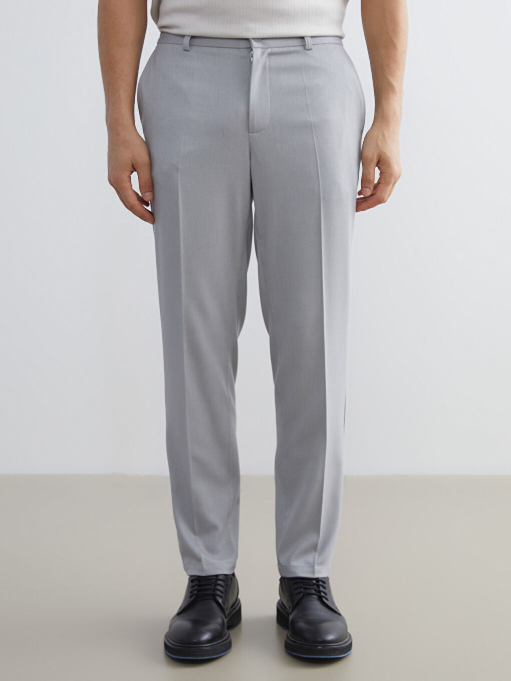 Side Pocket Elastic Waist Men's Trousers-1