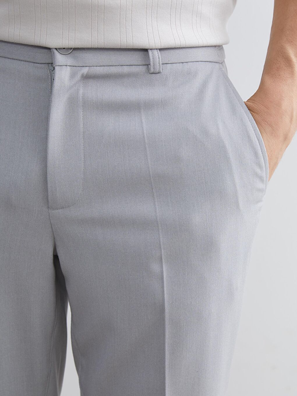 Side Pocket Elastic Waist Men's Trousers-2