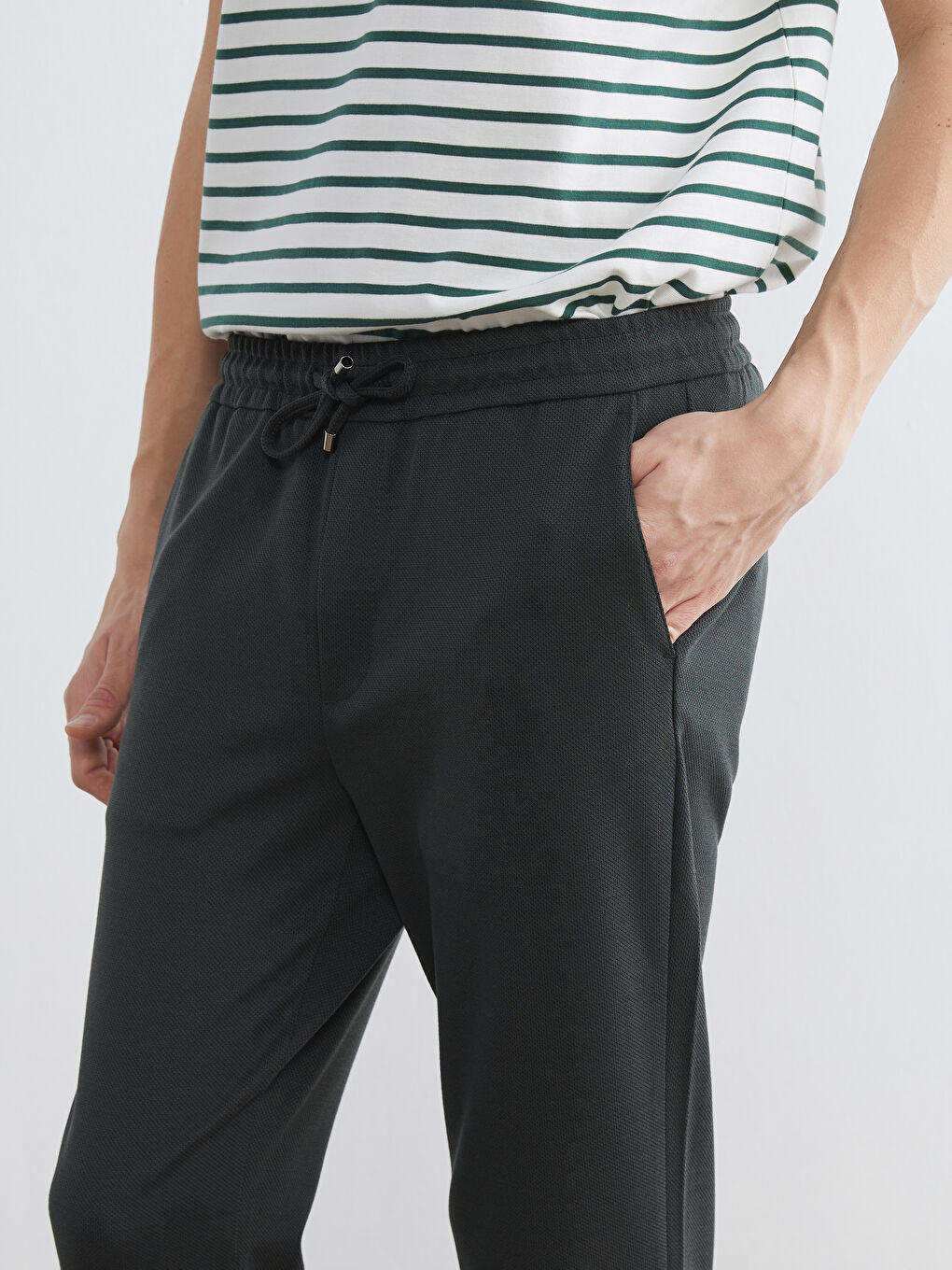 Petrol Standart Kalıp Erkek Pantolon-4