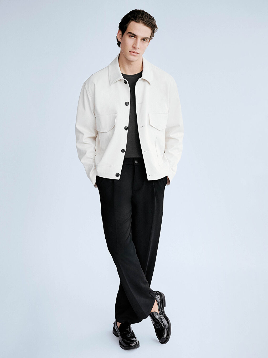 Siyah Rahat Kalıp Erkek Pantolon