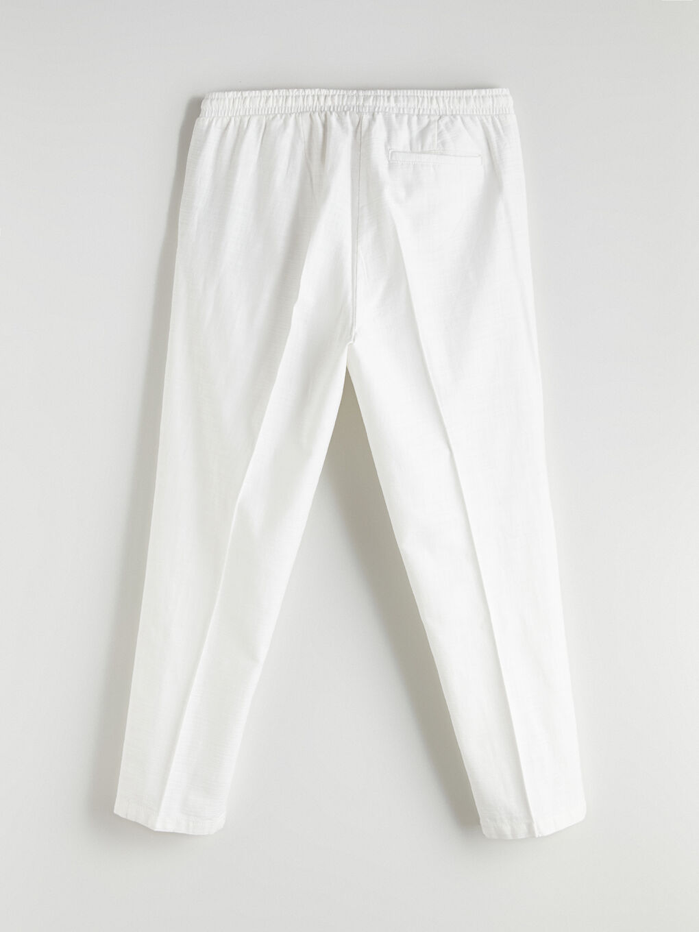 Ekru Standart Kalıp Keten Görünümlü Erkek Pantolon-5