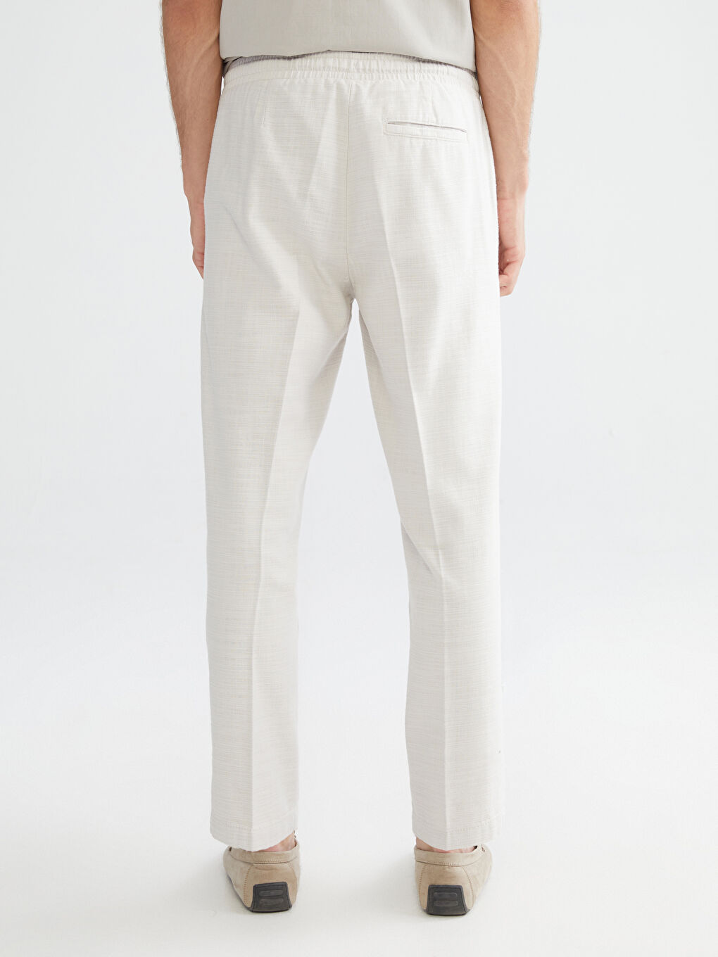 Regular Fit Linen-Look Men's Trousers-3