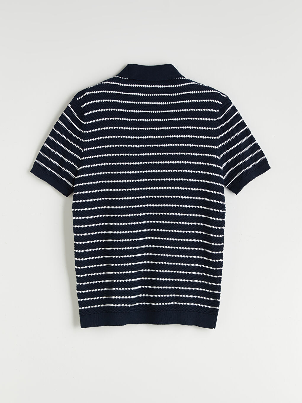 SOUTHBLUE Polo Neck Short Sleeve Striped Men's Knitwear Sweater -W51187Z8-LGS