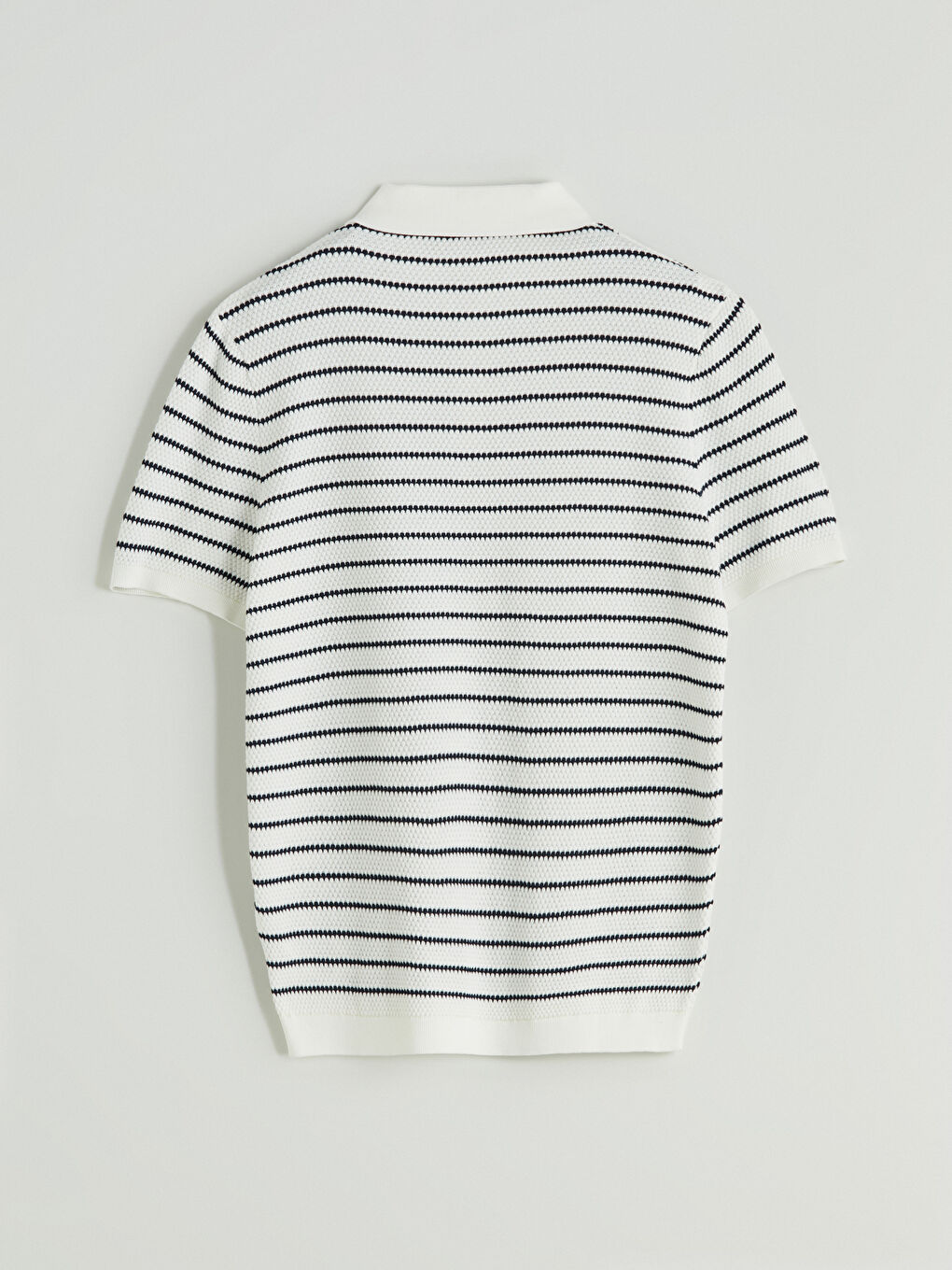 SOUTHBLUE Polo Neck Short Sleeve Striped Men's Knitwear Sweater -W51187Z8-SZ5