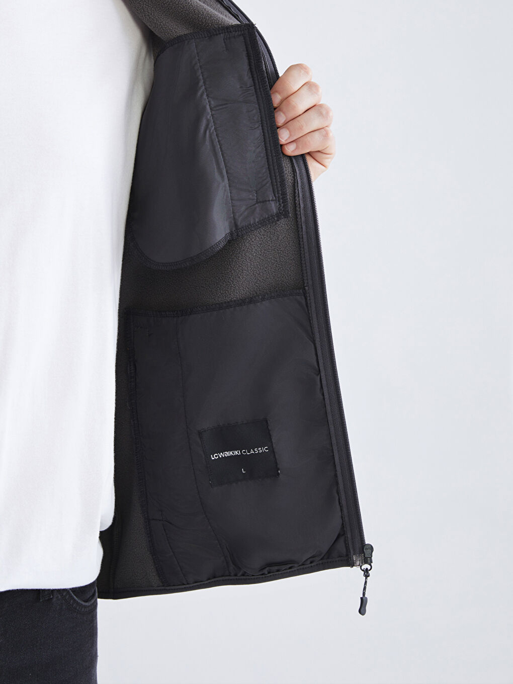 Antrasit Standart Kalıp Kapüşonlu Erkek Mont-3