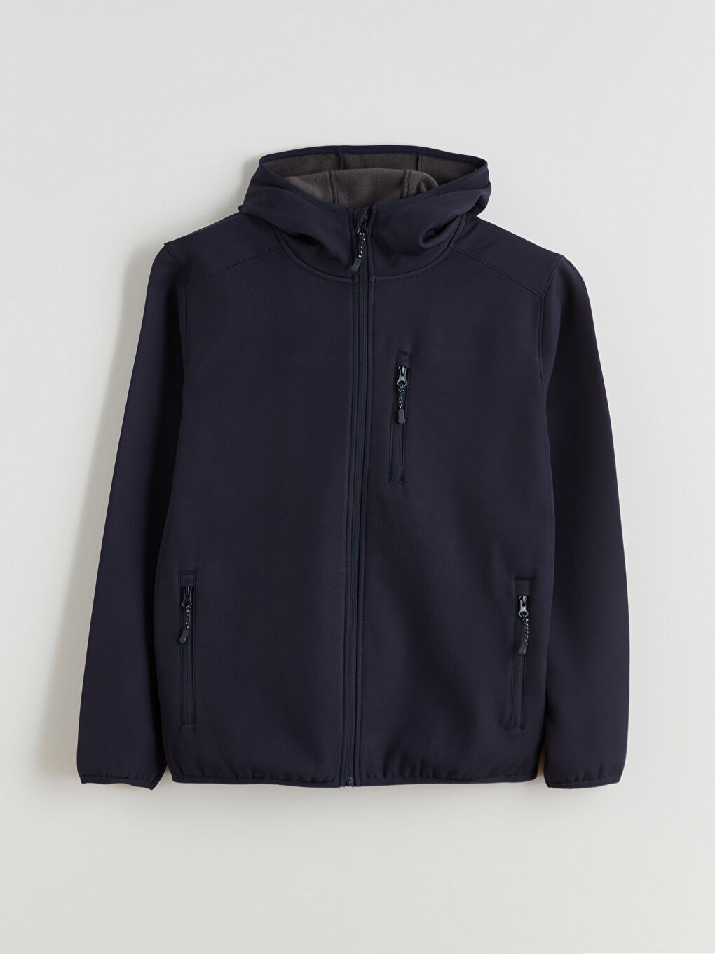 Lacivert Standart Kalıp Kapüşonlu Erkek Mont-5