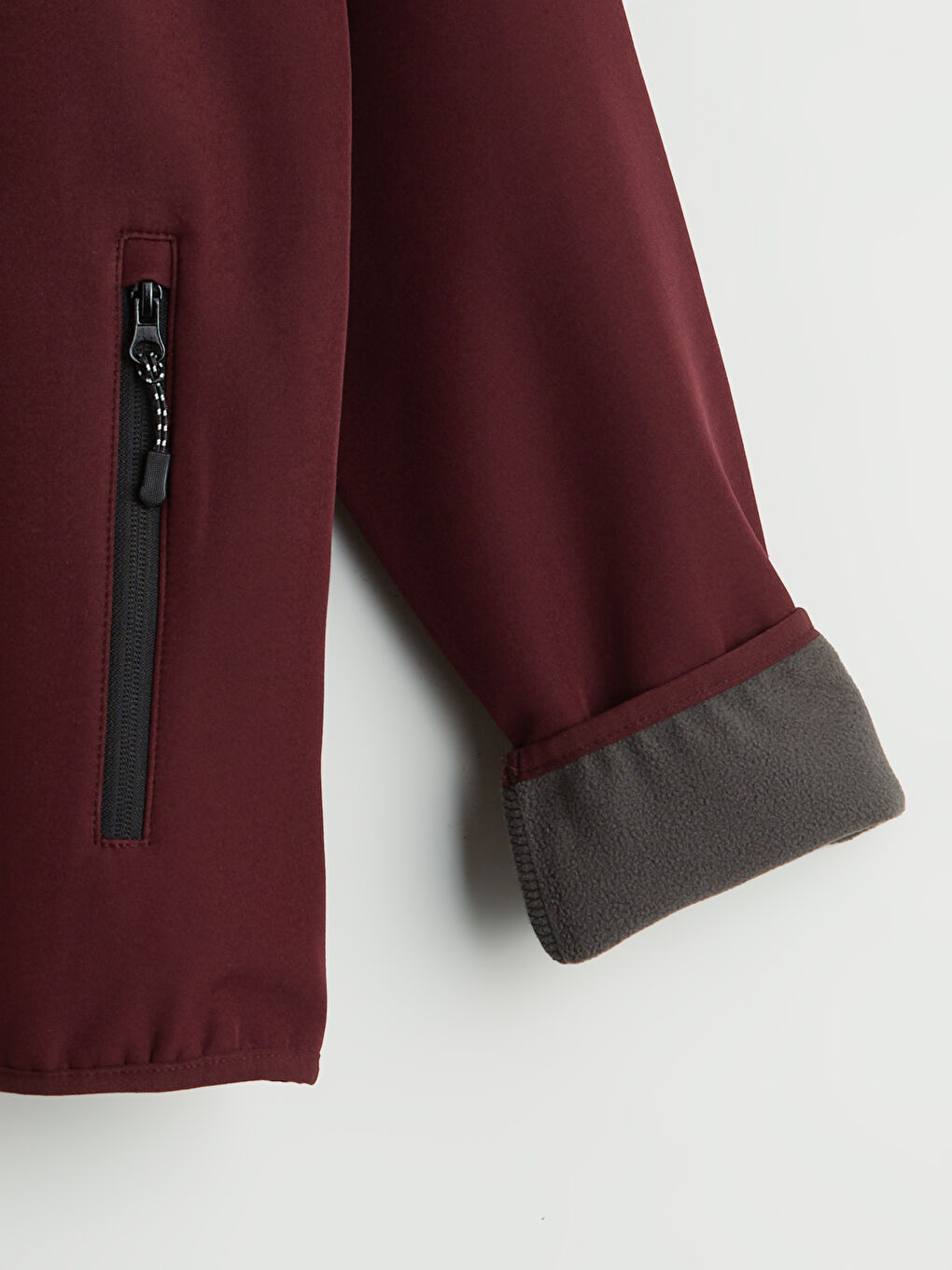 Bordo Standart Kalıp Kapüşonlu Erkek Mont-6