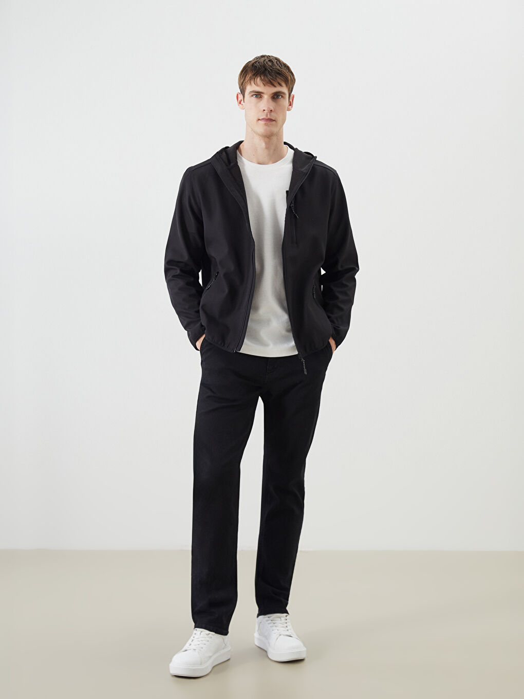 Пальто для чоловіків стандартної посадки з капюшоном-1