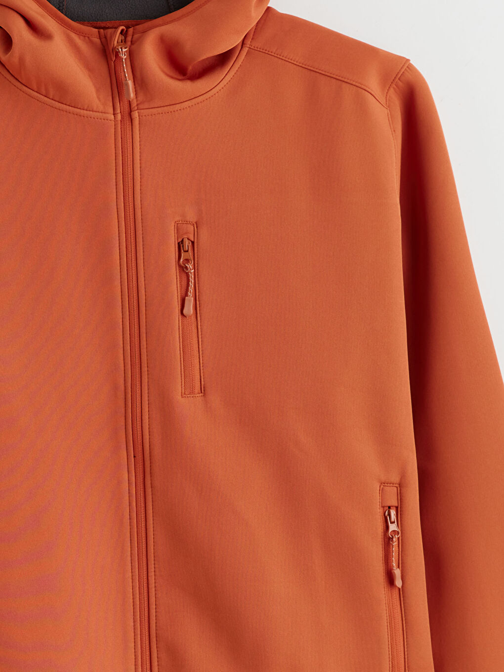 Kahverengi Standart Kalıp Kapüşonlu Erkek Mont-6