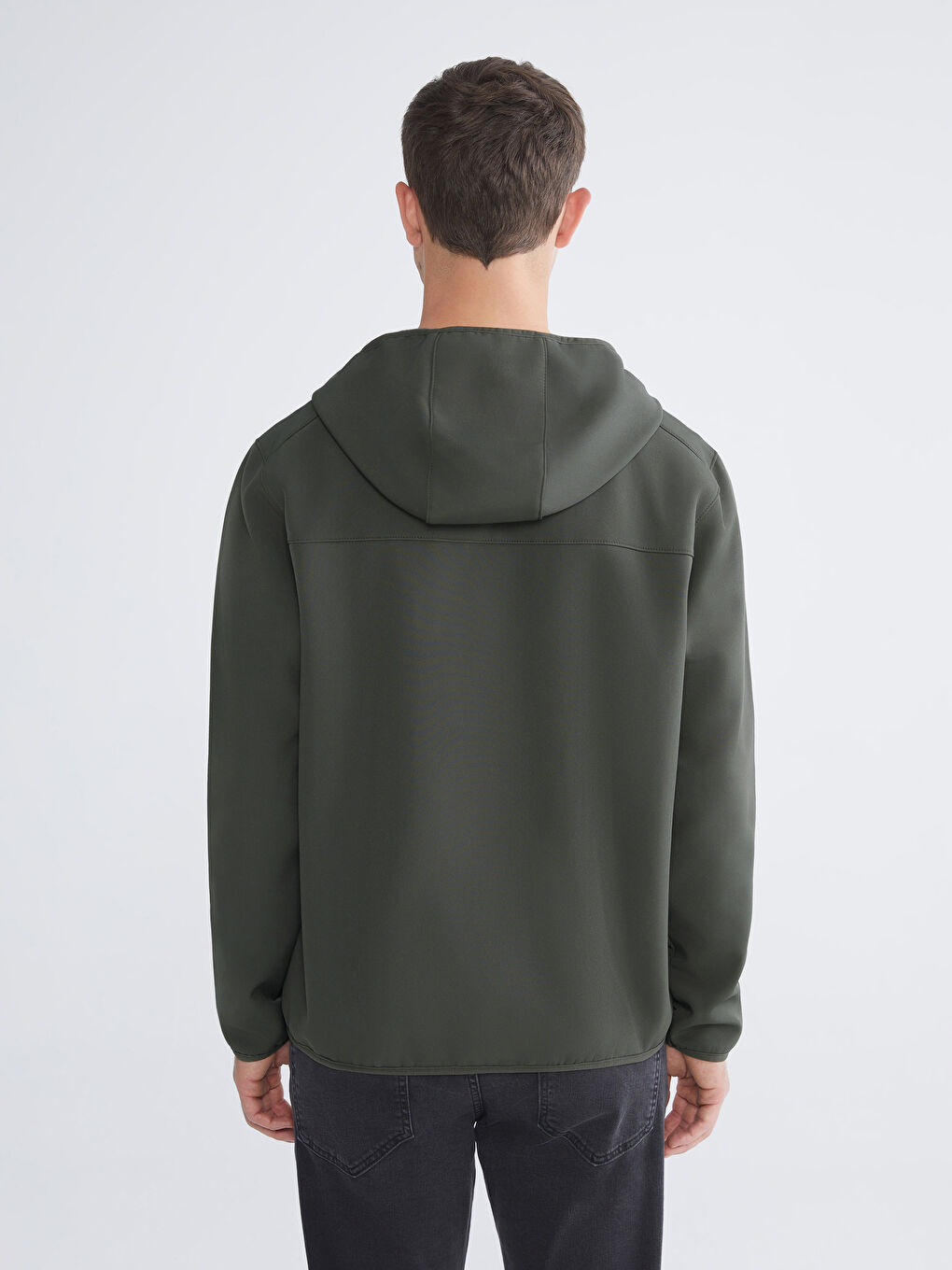 ерлерге арналған стандартты пішім капюшонды пальто-4