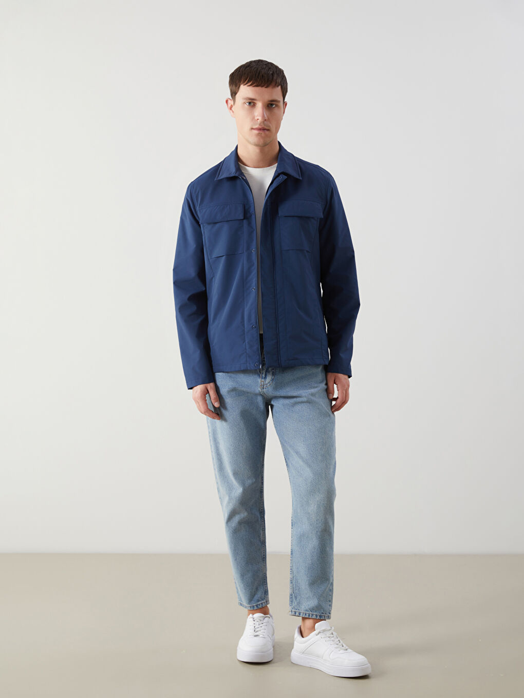 İndigo Standart Kalıp Gömlek Yaka Erkek Mont-1