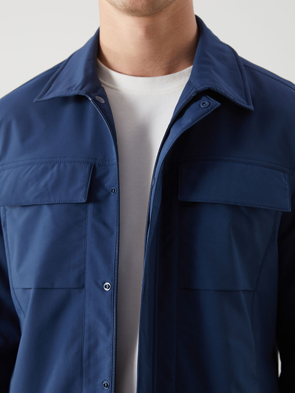 İndigo Standart Kalıp Gömlek Yaka Erkek Mont-2