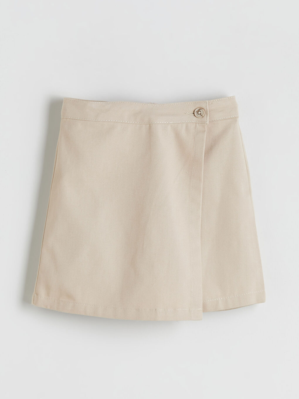 Bej Basic Gabardin Kız Çocuk Şort Etek-1