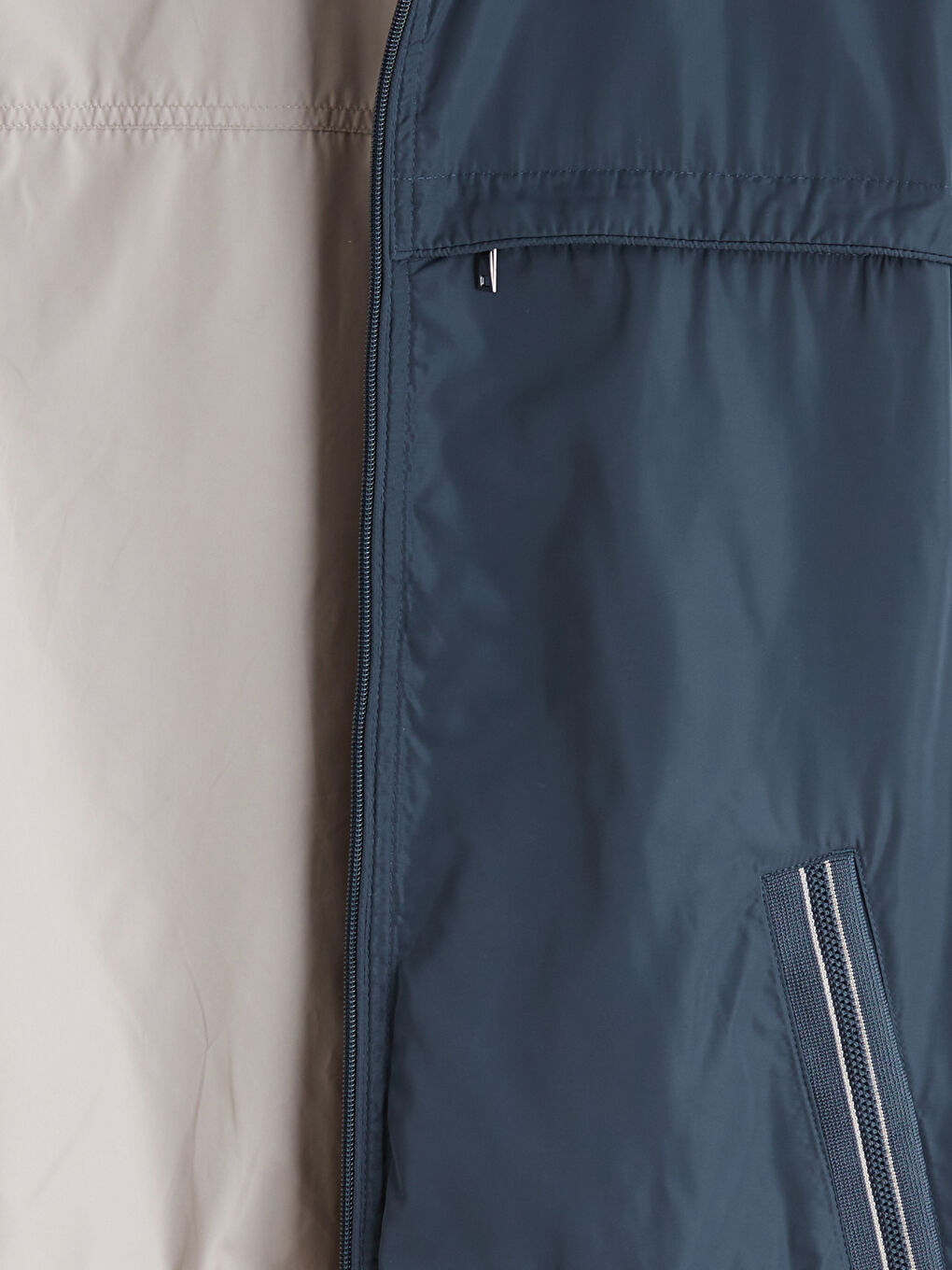 Lacivert Büyük Beden Çift Taraflı Dik Yaka Erkek Mont-17