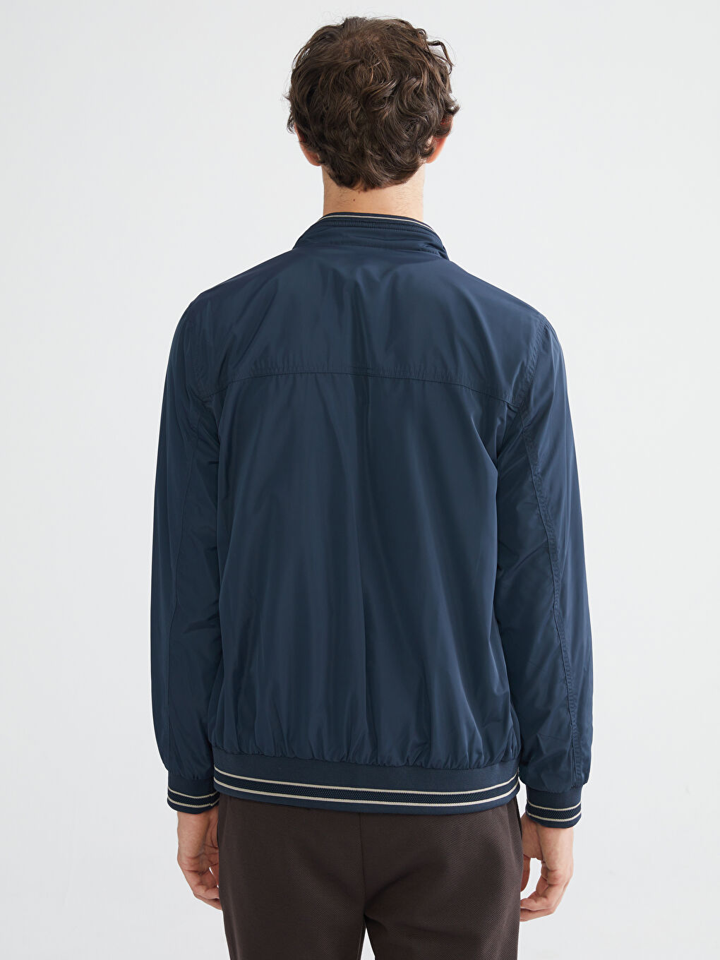 İndigo Büyük Beden Çift Taraflı Dik Yaka Erkek Mont-12