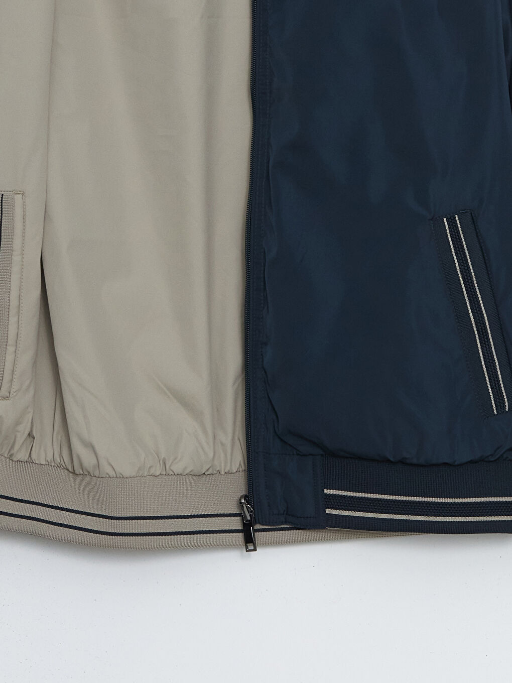 İndigo Büyük Beden Çift Taraflı Dik Yaka Erkek Mont-19