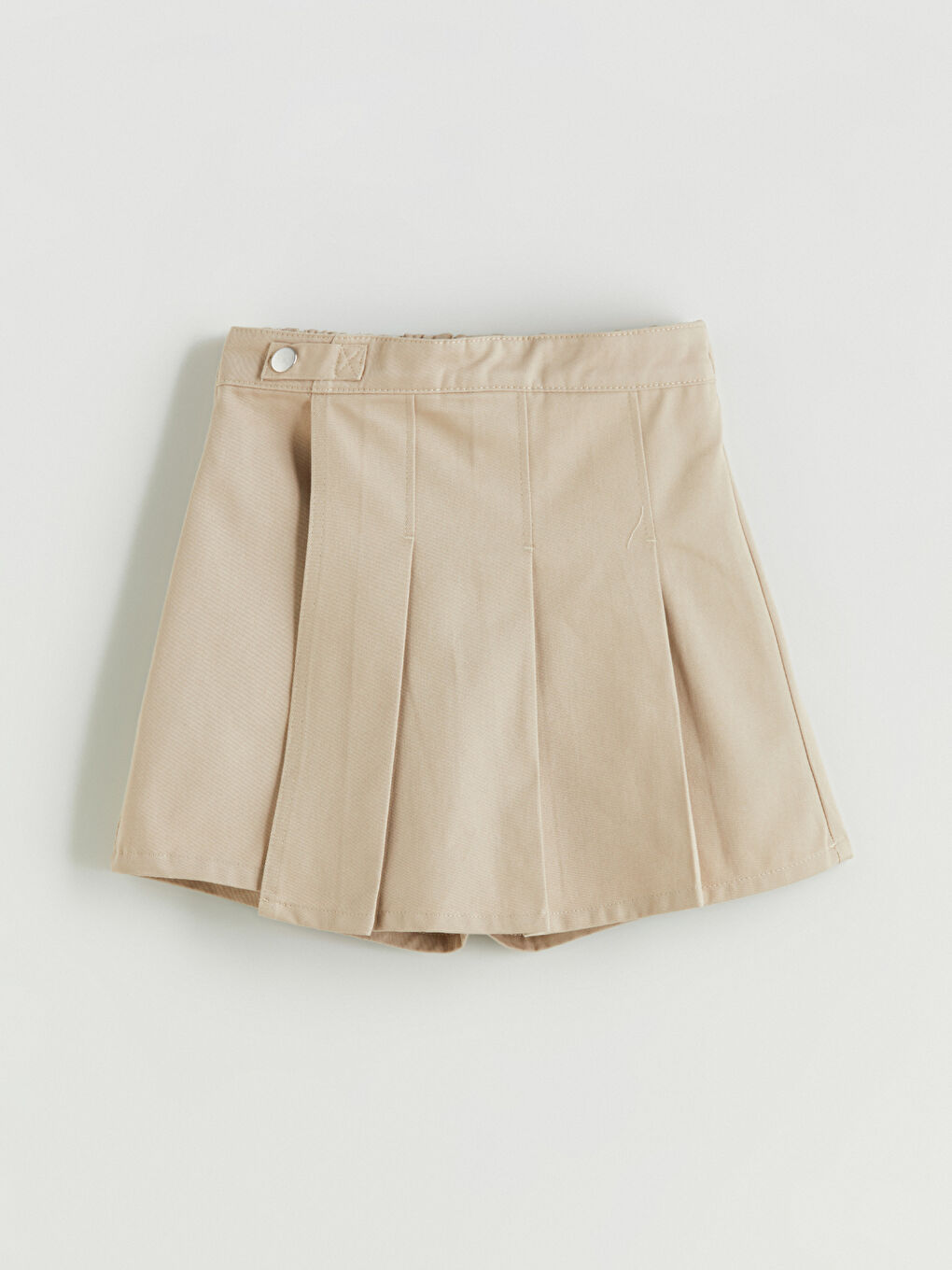 Bej Basic Gabardin Kız Çocuk Şort Etek-1