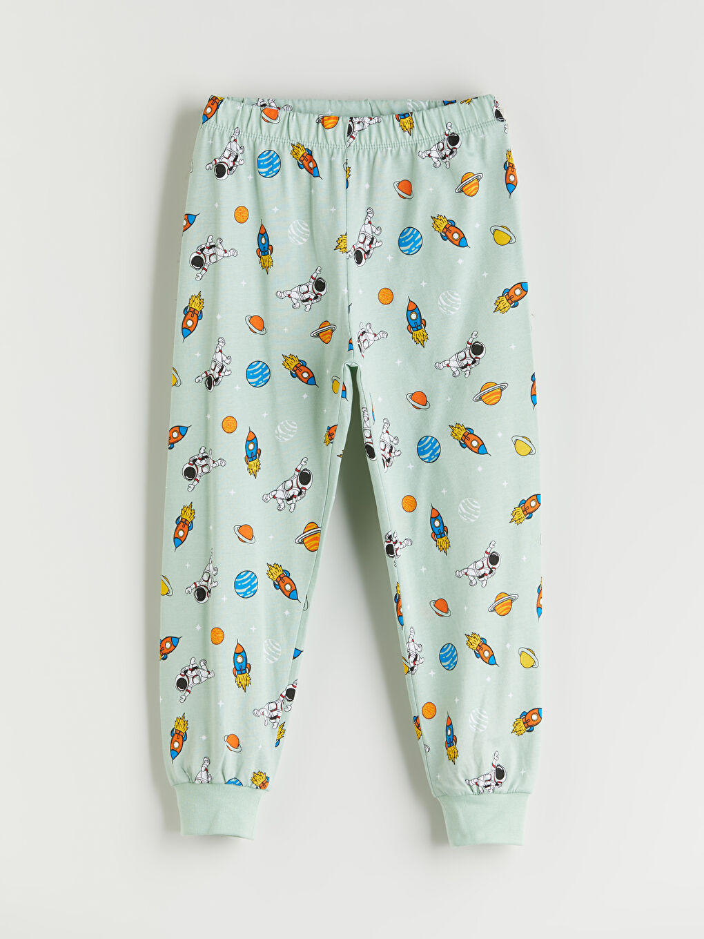 Yeşil Beli Lastikli Baskılı Erkek Çocuk Pijama Alt