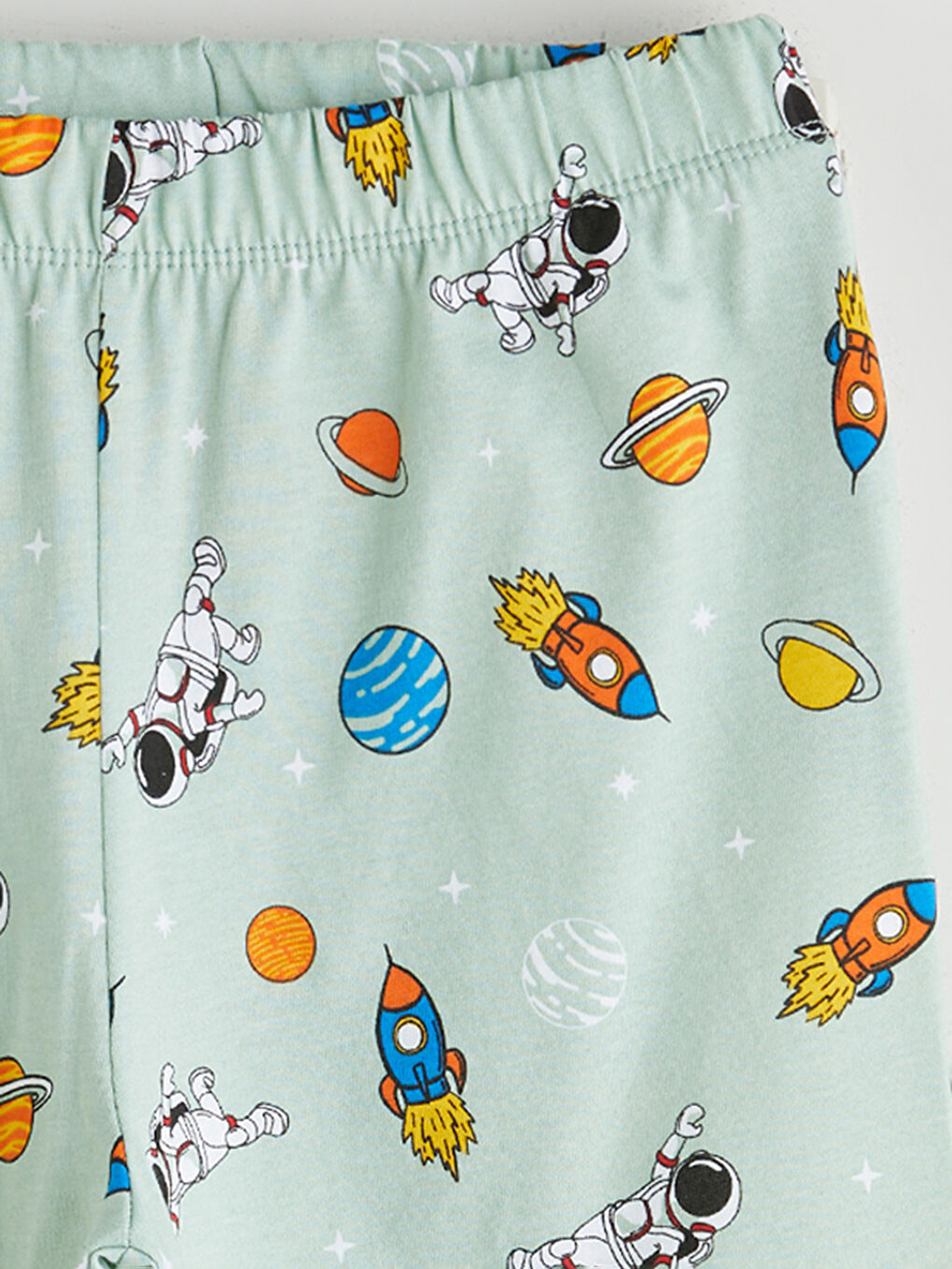 Yeşil Beli Lastikli Baskılı Erkek Çocuk Pijama Alt-1