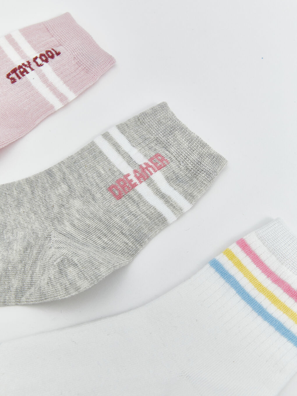 LCW Kids Patterned Girls' Ankle Socks 5 Pack -W51233Z4-QXC