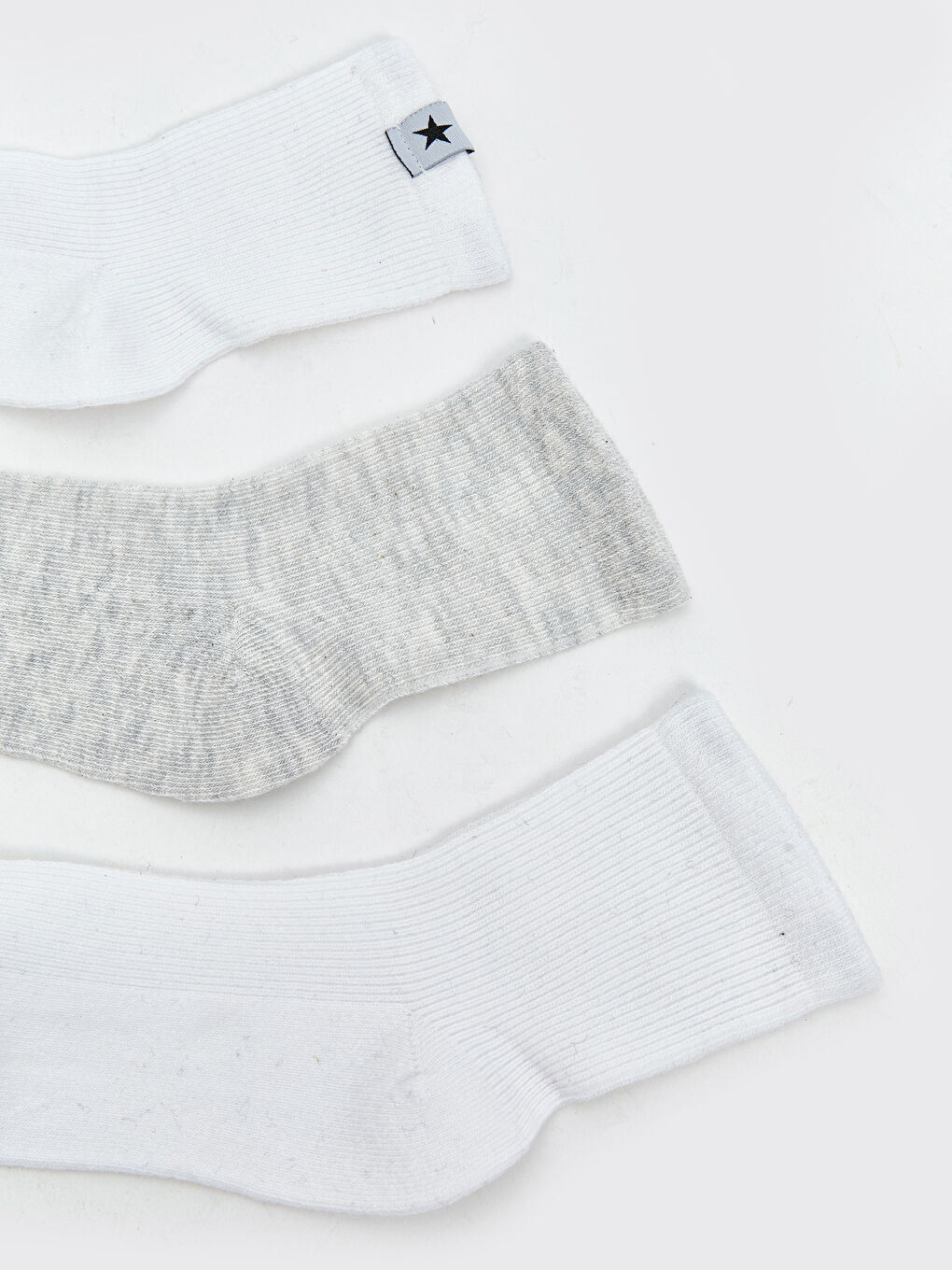 Beyaz Kız Çocuk Soket Çorap 5'li-1