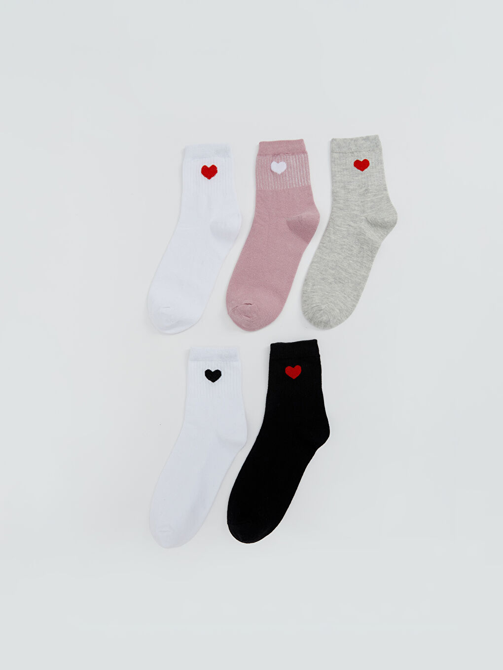 LCW Kids Patterned Girls' Ankle Socks 5 Pack -W51239Z4-JYX