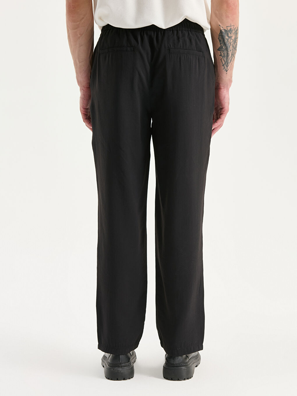 Siyah Standart Kalıp Erkek Pantolon-3