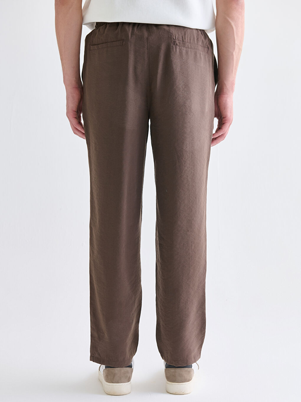 Kahverengi Standart Kalıp Erkek Pantolon-4