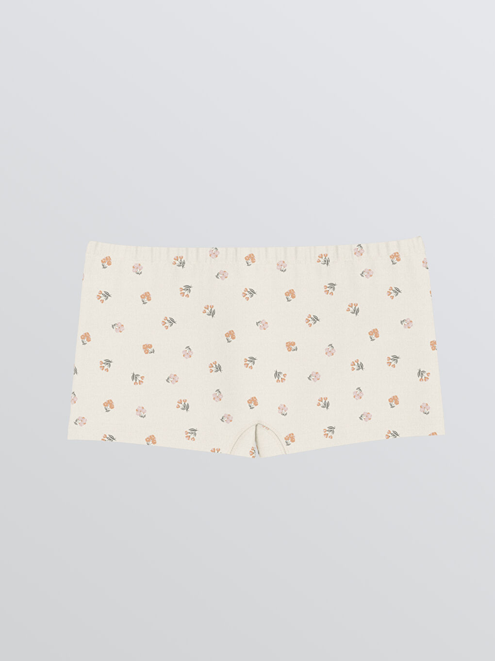 Ekru Kız Çocuk Çiçek Desenli Boxer