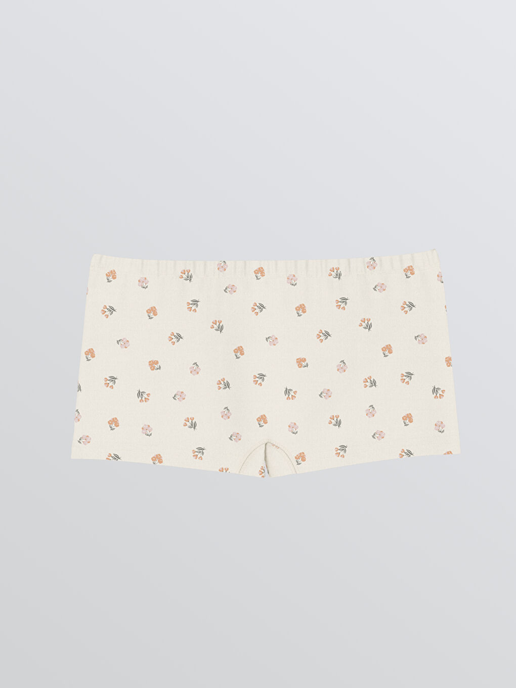Ekru Kız Çocuk Çiçek Desenli Boxer-1
