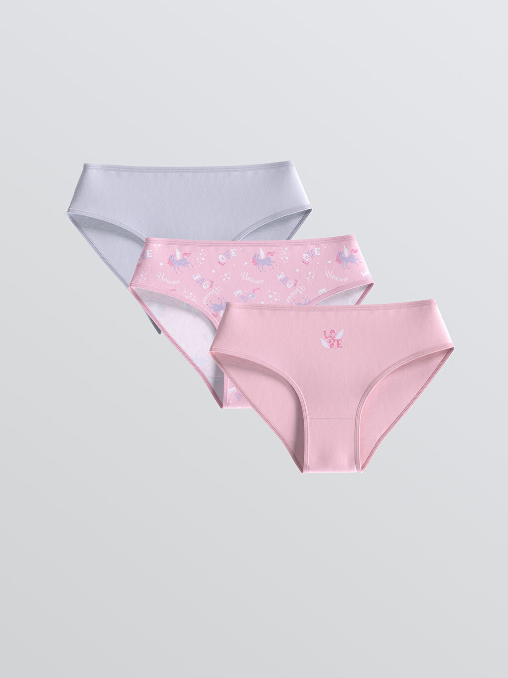 LCW Kids Printed Girl's Panties 3 pcs -W51306Z4-LT4