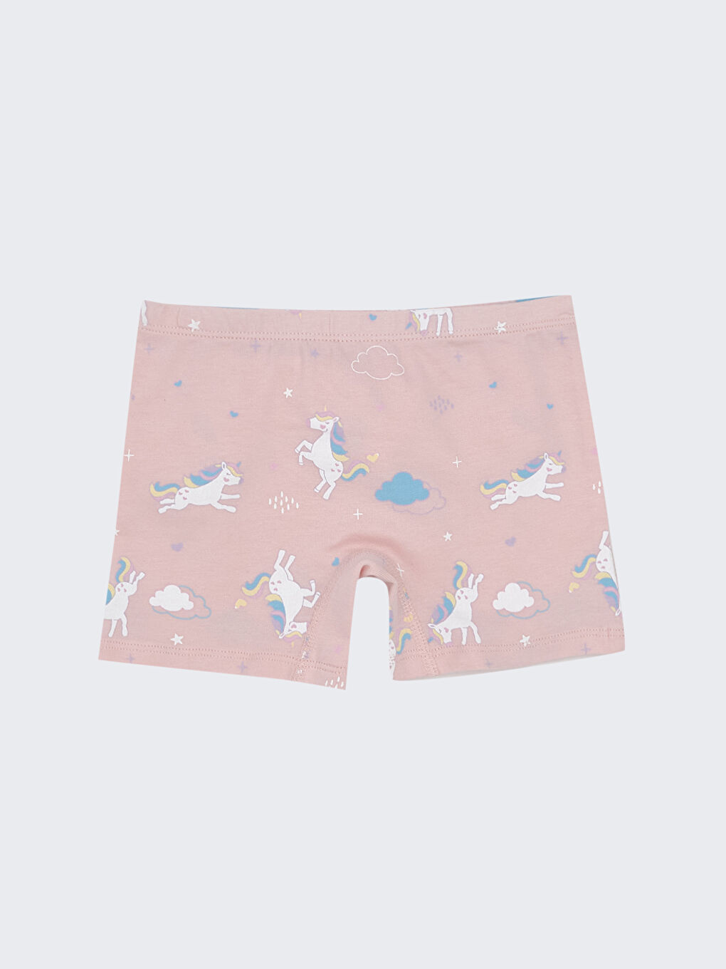 Pembe Baskılı Beli Lastikli Kız Çocuk Boxer